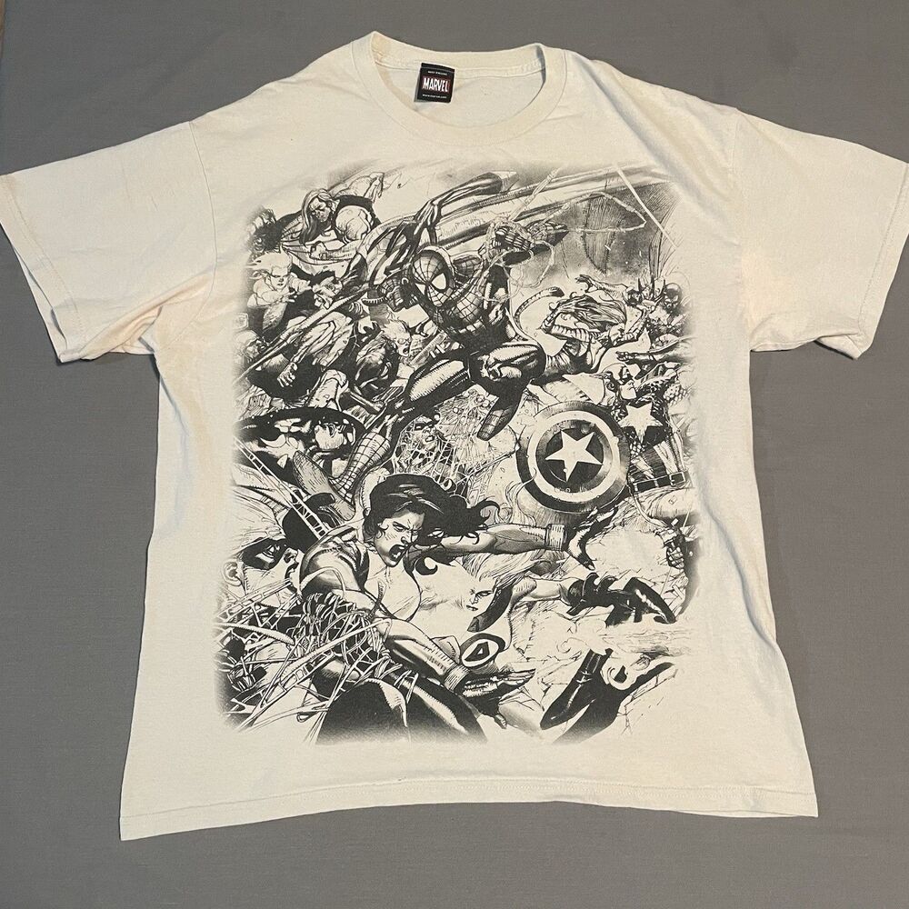 Vintage Marvel Mad Engine Civil War Spider-man Comic Graphic T Shirt Y2K